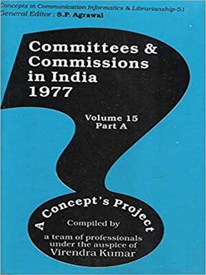 cover image of Committees and Commissions in India 1977 a Concept's Project (Concepts in Communication Informatics and Librarianship-51)